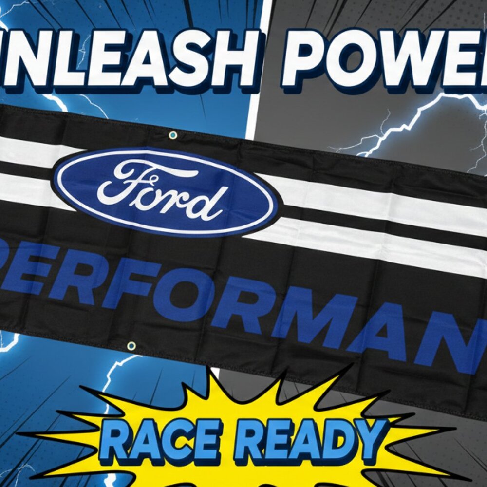 Ford‎ Performance Racing Team Banner – 2x8ft Garage Man Cave Decor Racing Sign